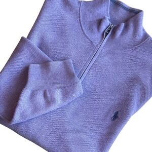 Polo Ralph Lauren Sweater Men's XL Lavender 1/4 Zip Pima Cotton Pullover Sweater